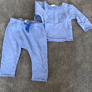 Baby boy 12M blue shirt and pants set